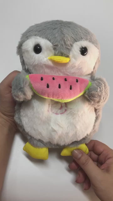 Cute watermelon penguin musical, breathing, glowing stuffed animals